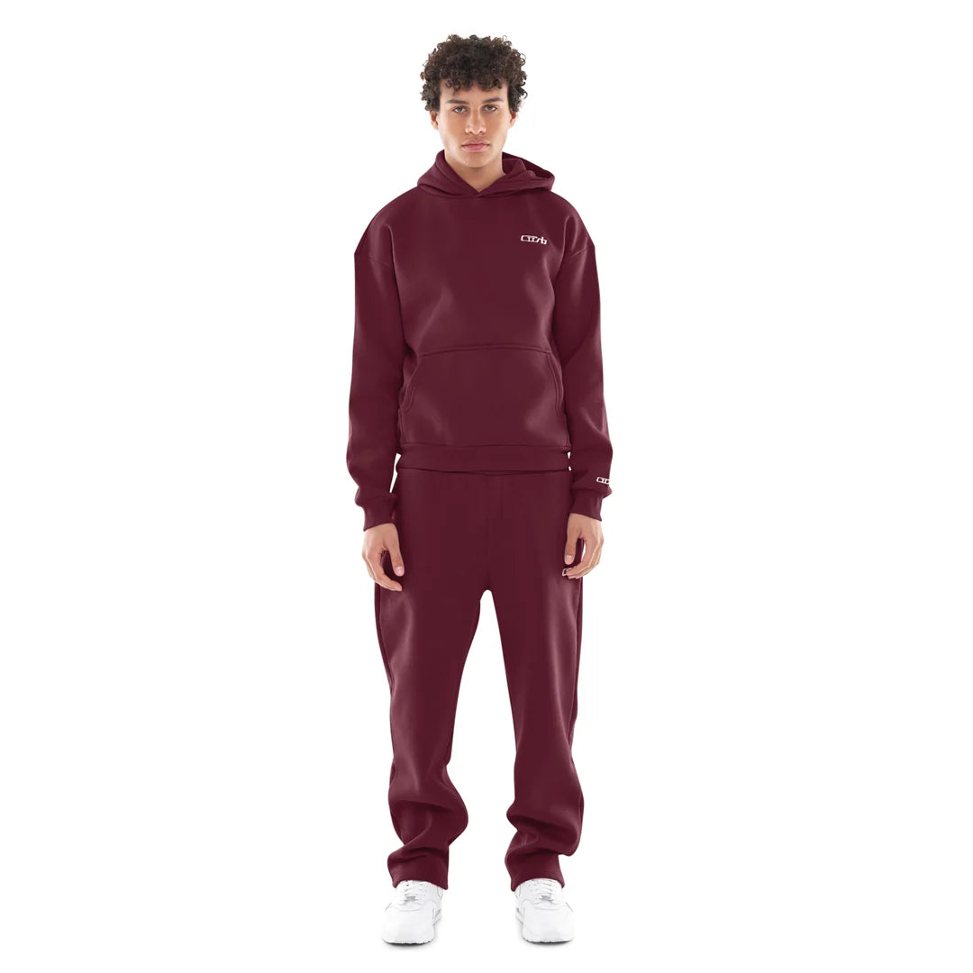 OPEN LEG JOGGER BLACK CHERRY